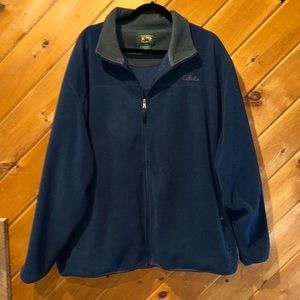 Mens Stillwater supply co Cabelas navy blue zip up fleece jacket